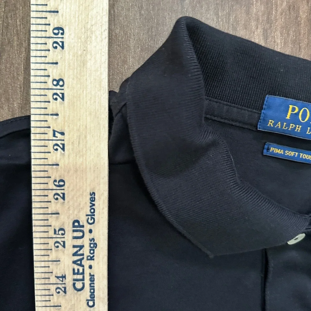 Polo Ralph Lauren Men XL Black Pima Soft Touch Cotton Short Sleeve Polo Shirt